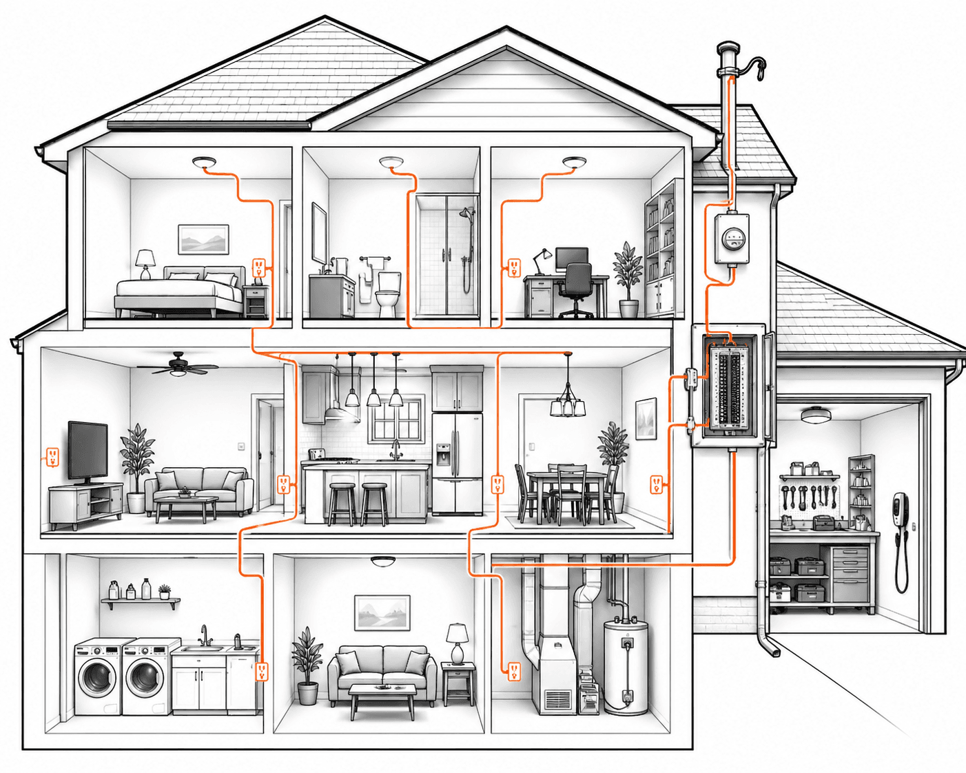 House electrical wiring diagram